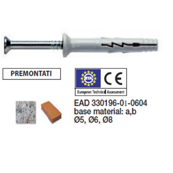 Turbo Jet sülly. fejű beüthető nylon dübel, 8x40/100