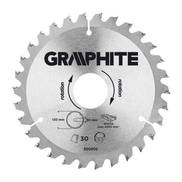 GRAPHITE - Körfűrészlap, 30 fogas, 130x30mm