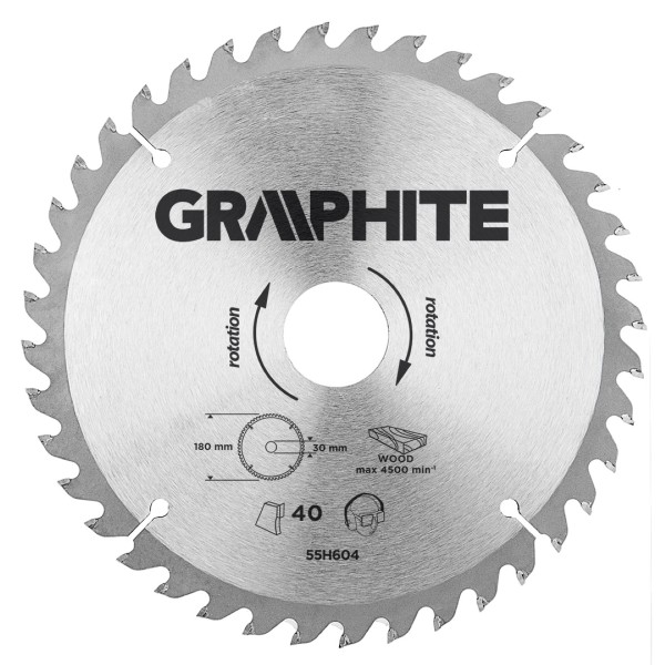 GRAPHITE - Körfűrészlap, 40 fogas, 180x30mm