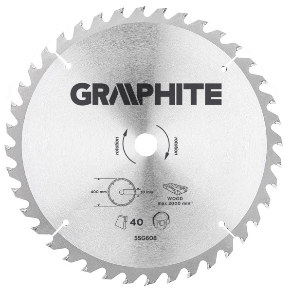 GRAPHITE - Körfűrészlap, 40 fogas, 400x30mm