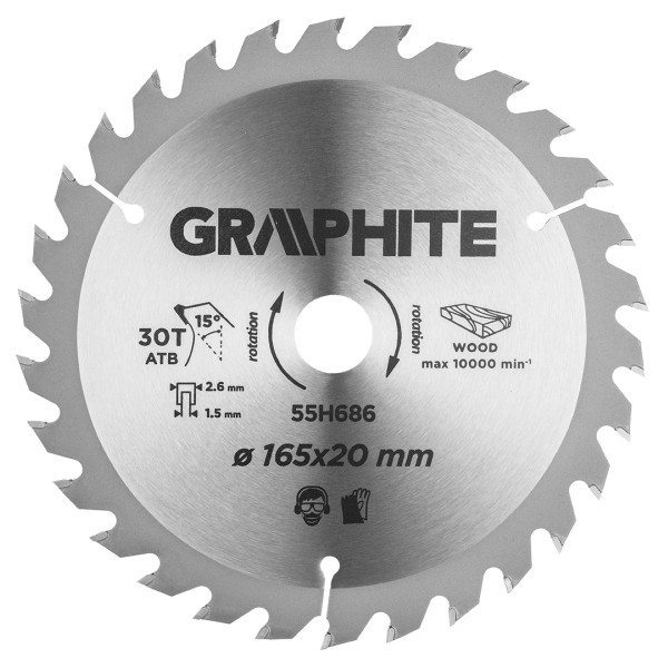 GRAPHITE - Merülőfűrészlap, 30 fogas, 165x20mm