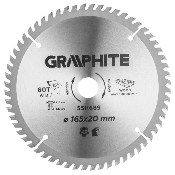 GRAPHITE - Merülőfűrészlap, 60 fogas, 165x20mm