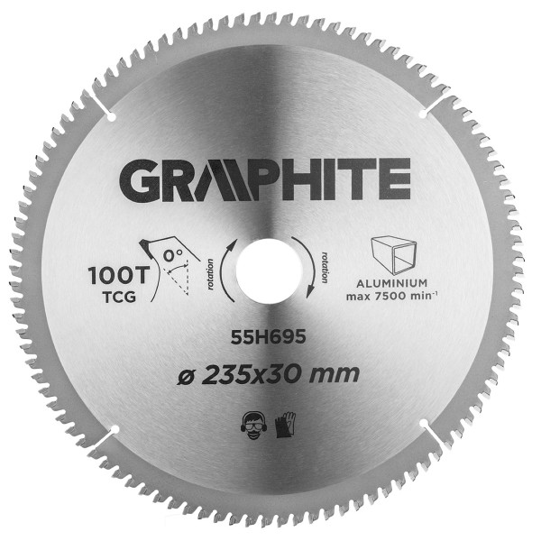 GRAPHITE - Körfűrészlap, 100 fogas, alumíniumhoz, 235x30mm