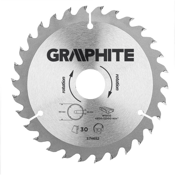 GRAPHITE - Körfűrészlap, 30 fogas, 165x30mm