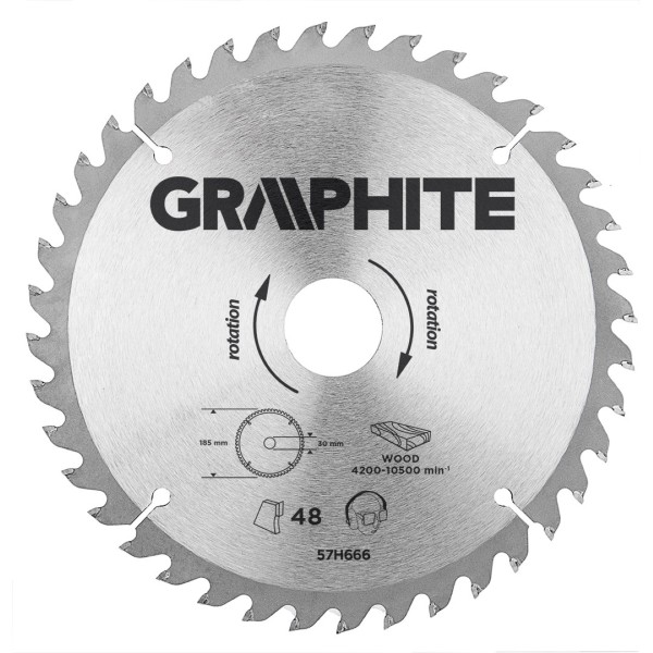 GRAPHITE - Körfűrészlap, 40 fogas, 190x30mm