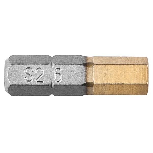GRAPHITE - Csavarhúzó bit, TiN bevonattal (1cs. = 2db), SW6 x 25mm