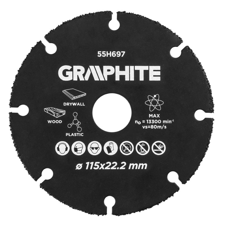GRAPHITE - Vágókorong, fához, műanyaghoz, volfrámkarbid, 125