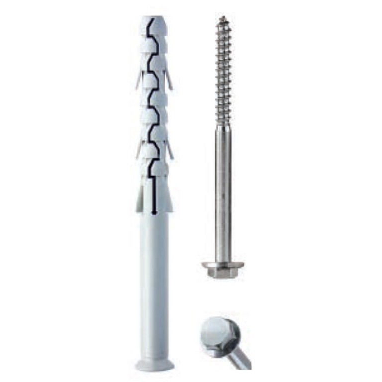 Later Cornice nylon dübel peremes hlf. csavarral, galv. horg., 16x160