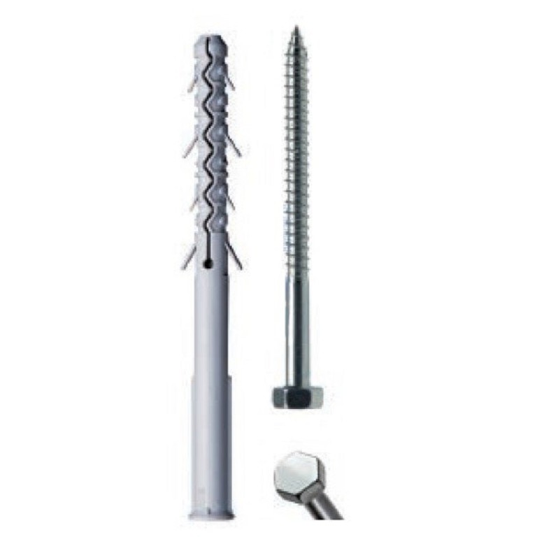 Later Cornice nylon dübel hatlapfejű csavarral, galv. horg., 10x100