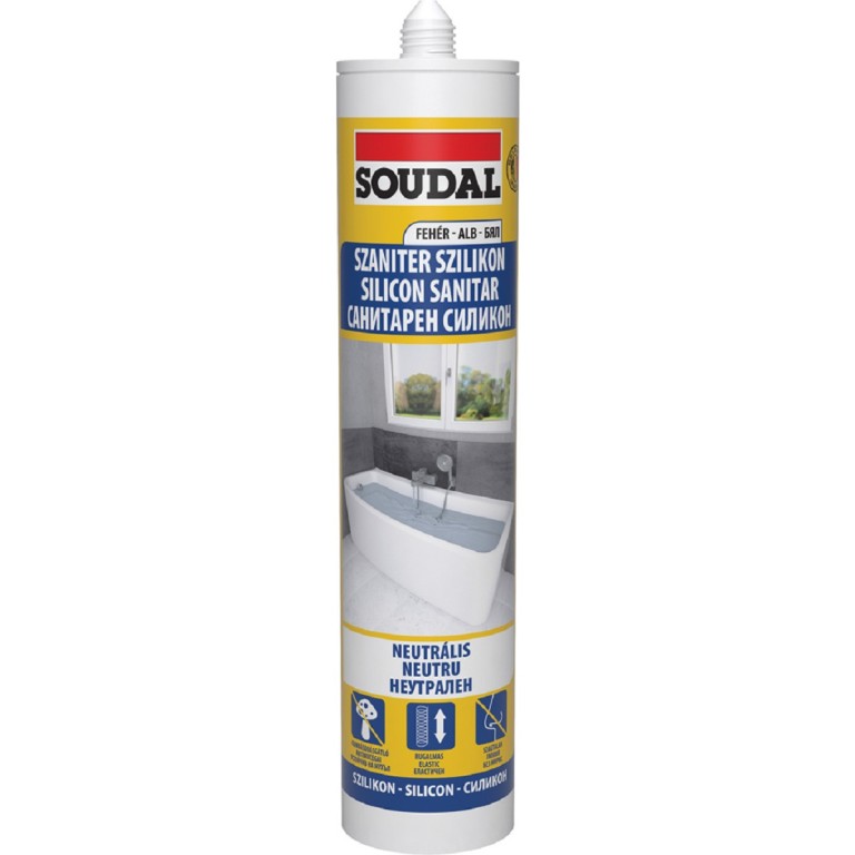 Soudal, semleges szaniter szilikon, fehér, 280ml