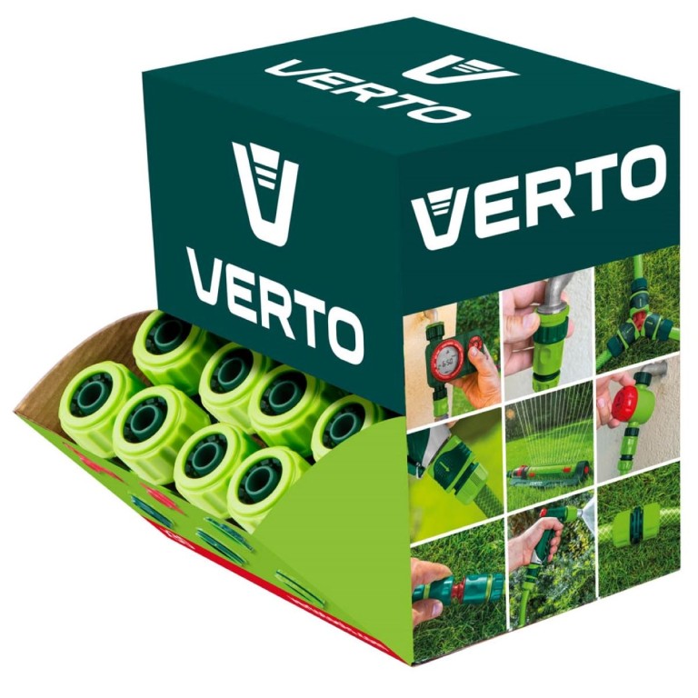 VERTO - Tömlő gyorscsatlakozó, 30db kínálódobozban, 1/2