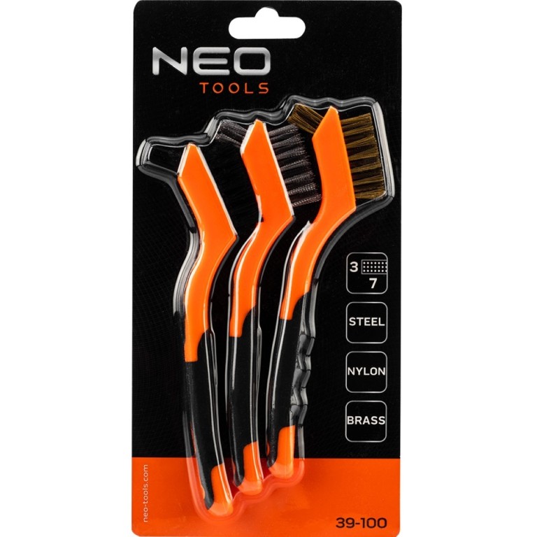 NEO - Drótkefe, réz-acél-nylon, 3x7 soros, 3 darabos, 180mm