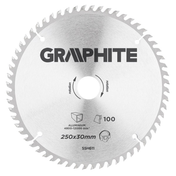 GRAPHITE - Körfűrészlap, 100 fogas, alumíniumhoz, 250x30mm