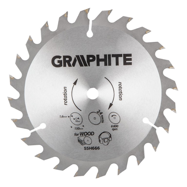 GRAPHITE - Körfűrészlap, 24 fogas, Energy+, 150x10mm