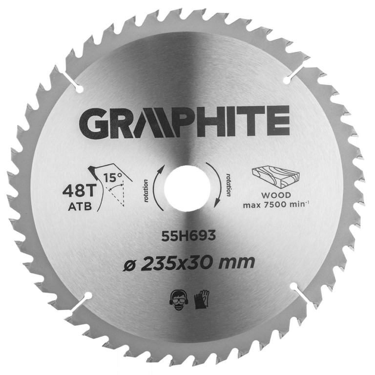 GRAPHITE - Körfűrészlap, 48 fogas, 235x30mm