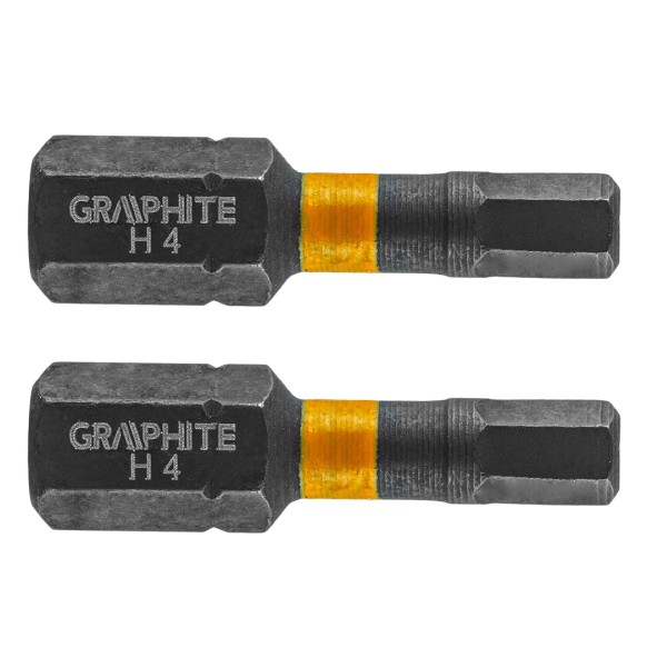 GRAPHITE - Torziós ütvecsavarozó bit, 2 darabos, SW4 x 25mm