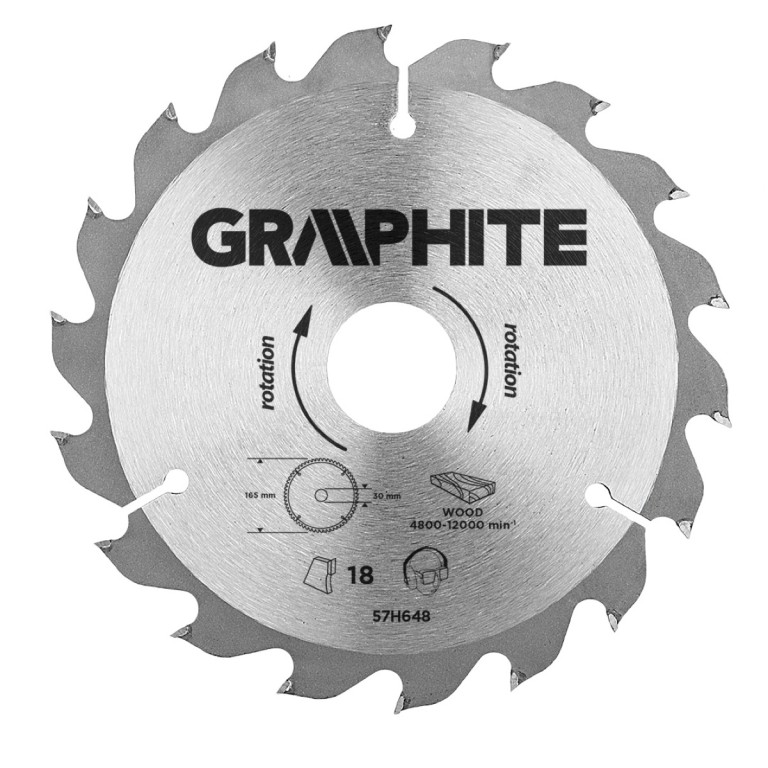 GRAPHITE - Körfűrészlap, 18 fogas, 165x30mm