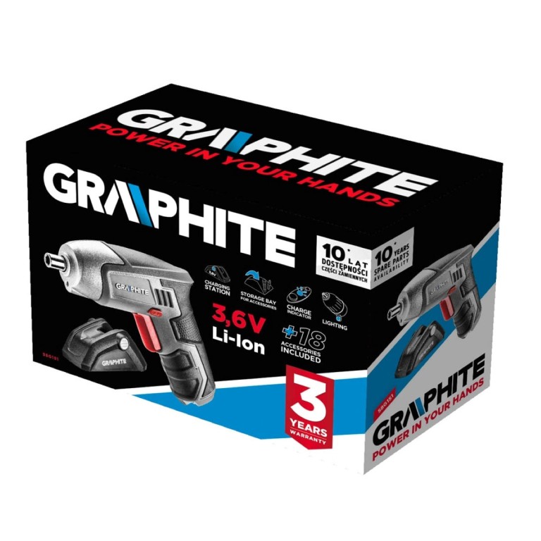GRAPHITE - Akkus csavarozó, 3.6V