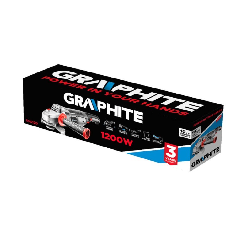 GRAPHITE - Sarokcsiszoló, 1200W, 125mm