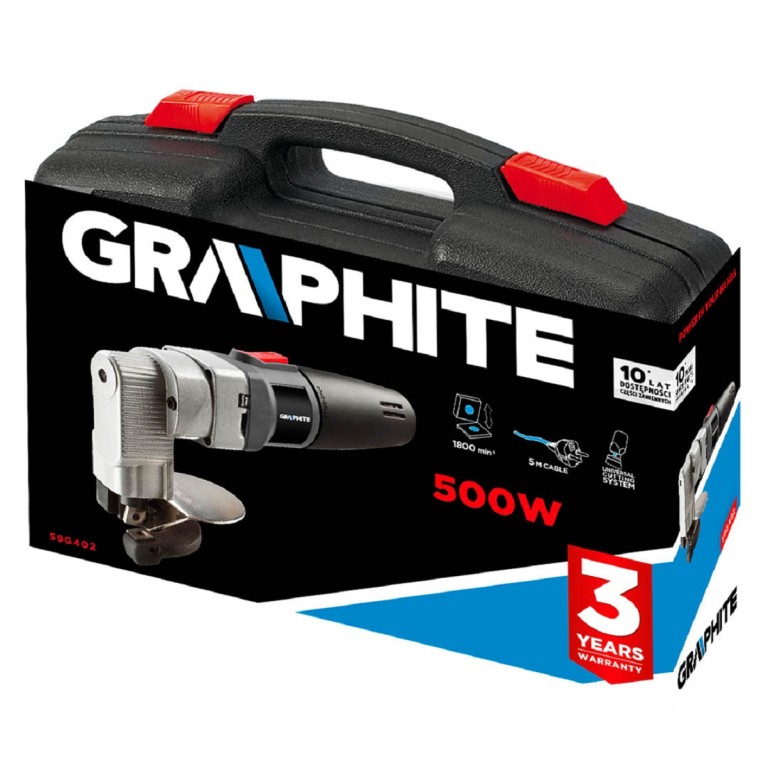 GRAPHITE - Lemezvágó gép, lemezollós, 500W, kofferben