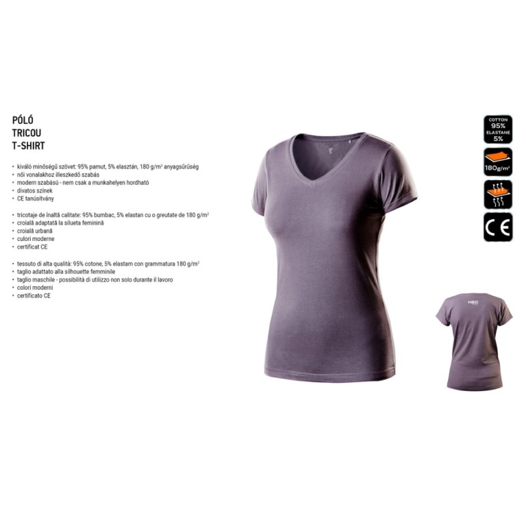 NEO - Női póló, Woman line, V nyakú, L