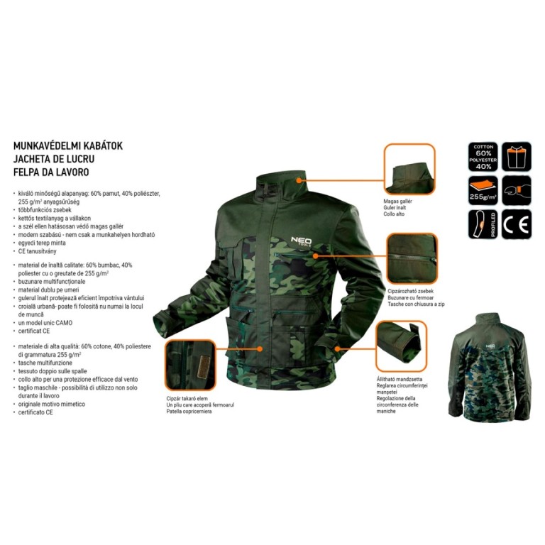 NEO - Férfi munkásdzseki, Camo line, M