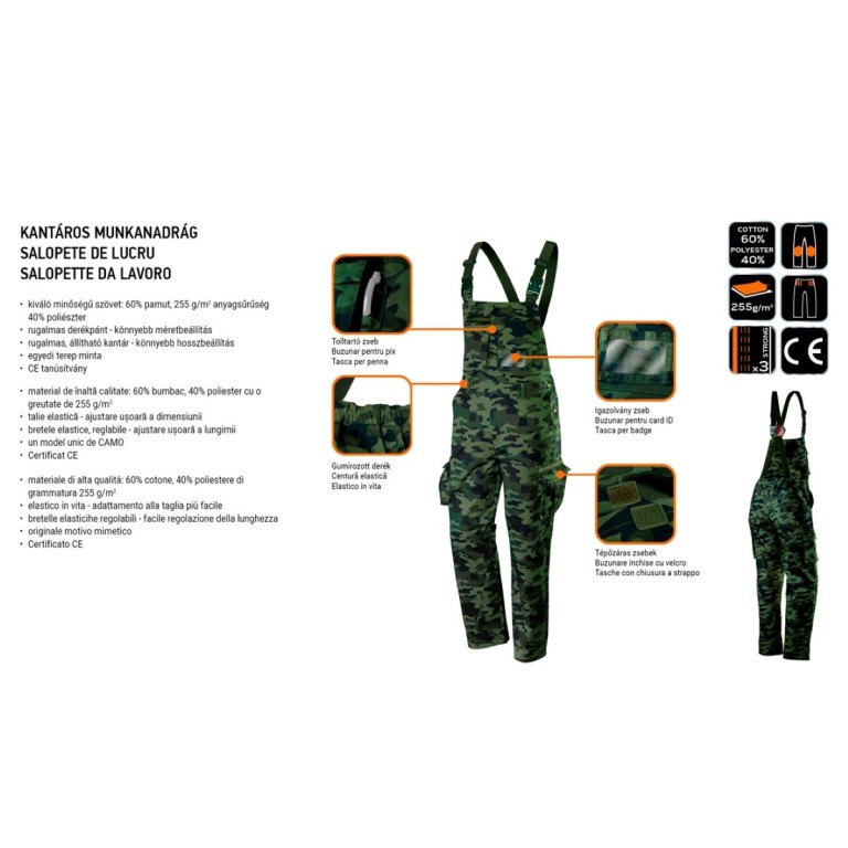 NEO - Férfi kertésznadrág, Camo line, XXL