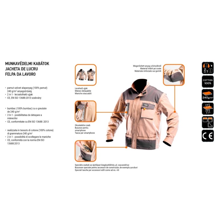 NEO - Férfi munkásdzseki, 2in1 line, lezippzározható karokkal, XL
