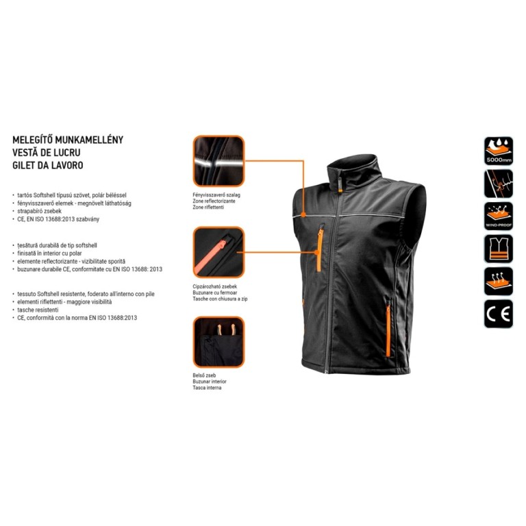 NEO - Férfi softshell munkásmellény, XL