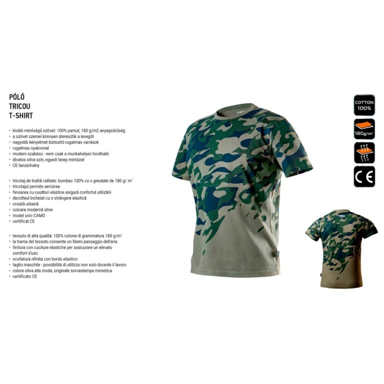 NEO - Unisex póló, környakú, Camo line, L