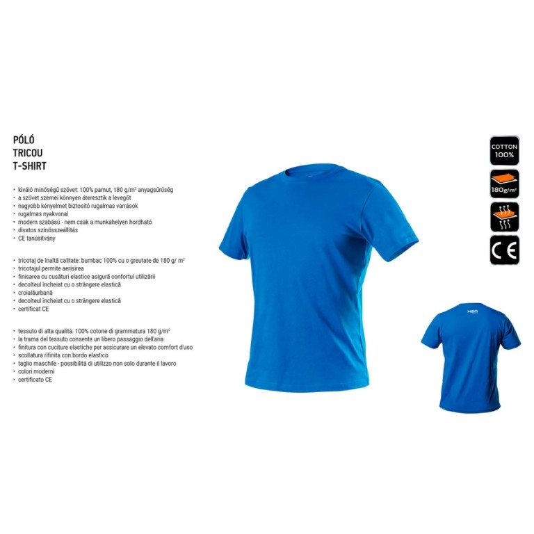 NEO - Unisex póló, környakú, HD+ line, L