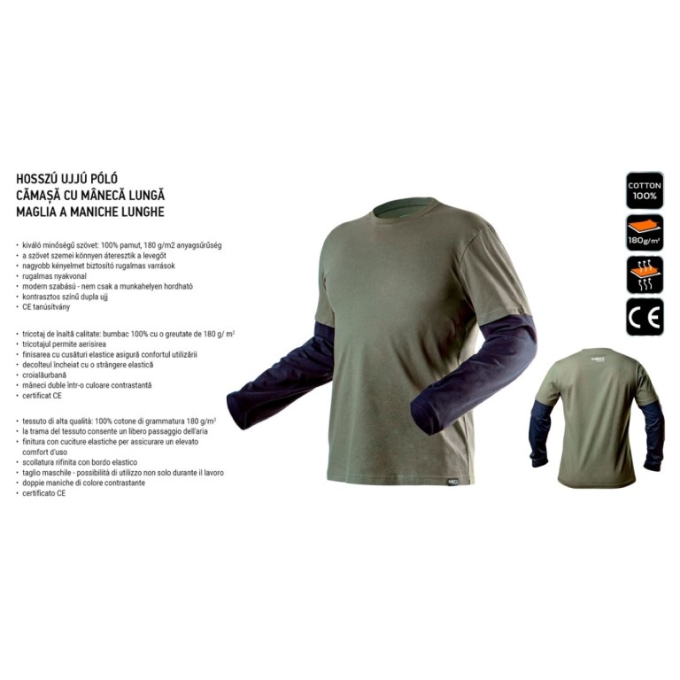NEO - Hosszú ujjú póló, kettősujjú, S